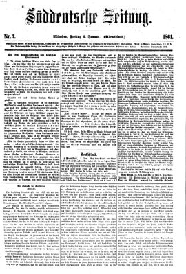 Süddeutsche Zeitung. Morgenblatt (Süddeutsche Zeitung) Freitag 4. Januar 1861