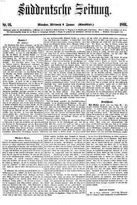 Süddeutsche Zeitung. Morgenblatt (Süddeutsche Zeitung) Mittwoch 9. Januar 1861