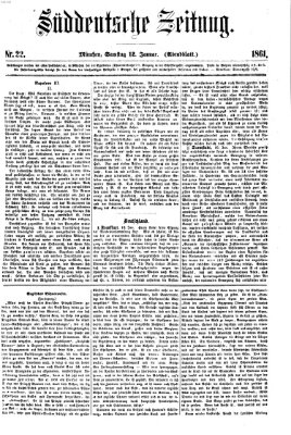 Süddeutsche Zeitung. Morgenblatt (Süddeutsche Zeitung) Samstag 12. Januar 1861