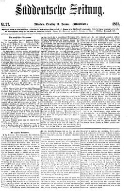 Süddeutsche Zeitung. Morgenblatt (Süddeutsche Zeitung) Dienstag 15. Januar 1861