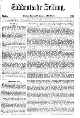 Süddeutsche Zeitung. Morgenblatt (Süddeutsche Zeitung) Sonntag 20. Januar 1861