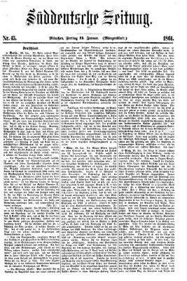 Süddeutsche Zeitung. Morgenblatt (Süddeutsche Zeitung) Freitag 25. Januar 1861