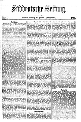 Süddeutsche Zeitung. Morgenblatt (Süddeutsche Zeitung) Samstag 26. Januar 1861