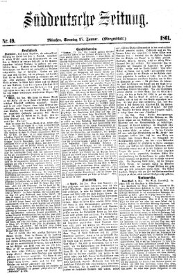 Süddeutsche Zeitung. Morgenblatt (Süddeutsche Zeitung) Sonntag 27. Januar 1861