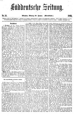 Süddeutsche Zeitung. Morgenblatt (Süddeutsche Zeitung) Montag 28. Januar 1861