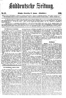 Süddeutsche Zeitung. Morgenblatt (Süddeutsche Zeitung) Donnerstag 31. Januar 1861