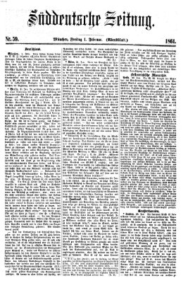 Süddeutsche Zeitung. Morgenblatt (Süddeutsche Zeitung) Freitag 1. Februar 1861