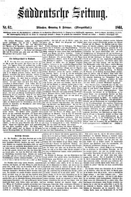 Süddeutsche Zeitung. Morgenblatt (Süddeutsche Zeitung) Sonntag 3. Februar 1861