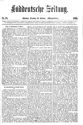 Süddeutsche Zeitung. Morgenblatt (Süddeutsche Zeitung) Dienstag 12. Februar 1861