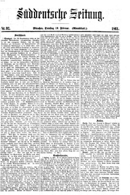 Süddeutsche Zeitung. Morgenblatt (Süddeutsche Zeitung) Dienstag 19. Februar 1861