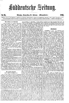 Süddeutsche Zeitung. Morgenblatt (Süddeutsche Zeitung) Donnerstag 21. Februar 1861