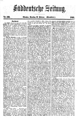 Süddeutsche Zeitung. Morgenblatt (Süddeutsche Zeitung) Samstag 23. Februar 1861