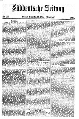 Süddeutsche Zeitung. Morgenblatt (Süddeutsche Zeitung) Donnerstag 14. März 1861