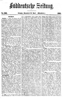 Süddeutsche Zeitung. Morgenblatt (Süddeutsche Zeitung) Samstag 20. April 1861