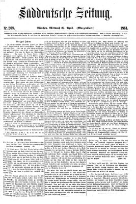 Süddeutsche Zeitung. Morgenblatt (Süddeutsche Zeitung) Mittwoch 24. April 1861