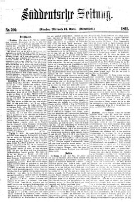 Süddeutsche Zeitung. Morgenblatt (Süddeutsche Zeitung) Mittwoch 24. April 1861