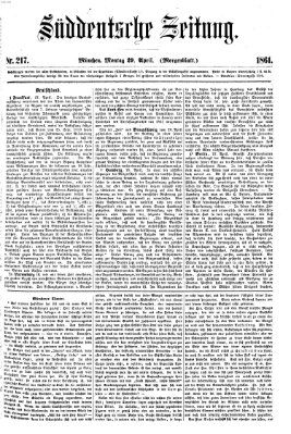 Süddeutsche Zeitung. Morgenblatt (Süddeutsche Zeitung) Montag 29. April 1861