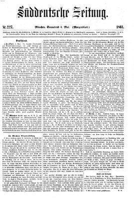 Süddeutsche Zeitung. Morgenblatt (Süddeutsche Zeitung) Samstag 4. Mai 1861