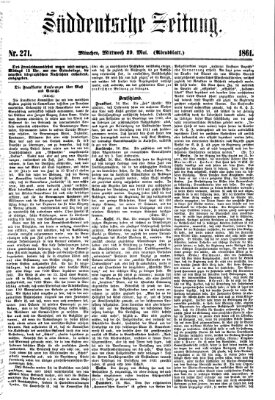 Süddeutsche Zeitung. Morgenblatt (Süddeutsche Zeitung) Mittwoch 29. Mai 1861