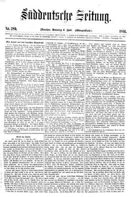 Süddeutsche Zeitung. Morgenblatt (Süddeutsche Zeitung) Sonntag 9. Juni 1861