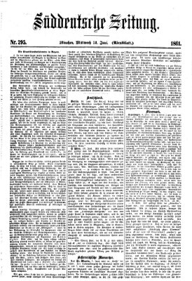 Süddeutsche Zeitung. Morgenblatt (Süddeutsche Zeitung) Mittwoch 12. Juni 1861