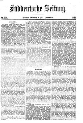 Süddeutsche Zeitung. Morgenblatt (Süddeutsche Zeitung) Mittwoch 3. Juli 1861