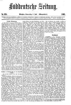 Süddeutsche Zeitung. Morgenblatt (Süddeutsche Zeitung) Donnerstag 4. Juli 1861