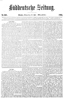 Süddeutsche Zeitung. Morgenblatt (Süddeutsche Zeitung) Donnerstag 11. Juli 1861