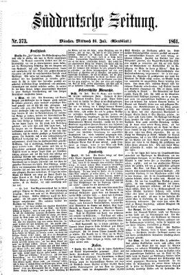 Süddeutsche Zeitung. Morgenblatt (Süddeutsche Zeitung) Mittwoch 24. Juli 1861