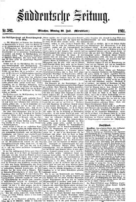 Süddeutsche Zeitung. Morgenblatt (Süddeutsche Zeitung) Montag 29. Juli 1861