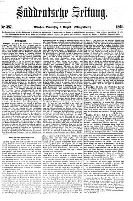 Süddeutsche Zeitung. Morgenblatt (Süddeutsche Zeitung) Donnerstag 1. August 1861