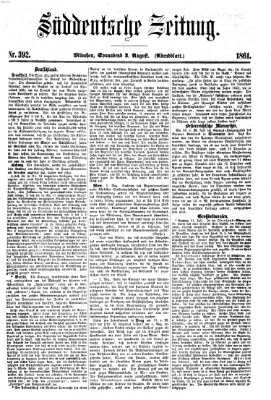 Süddeutsche Zeitung. Morgenblatt (Süddeutsche Zeitung) Samstag 3. August 1861