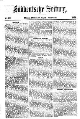 Süddeutsche Zeitung. Morgenblatt (Süddeutsche Zeitung) Mittwoch 14. August 1861