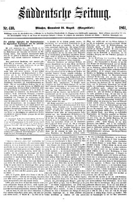 Süddeutsche Zeitung. Morgenblatt (Süddeutsche Zeitung) Samstag 24. August 1861