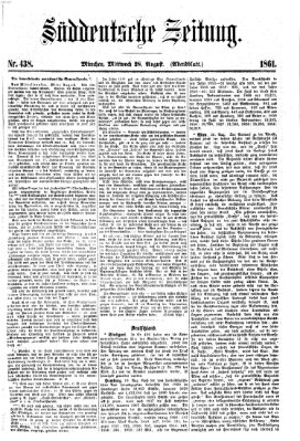 Süddeutsche Zeitung. Morgenblatt (Süddeutsche Zeitung) Mittwoch 28. August 1861