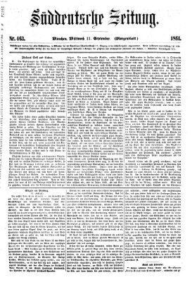 Süddeutsche Zeitung. Morgenblatt (Süddeutsche Zeitung) Mittwoch 11. September 1861