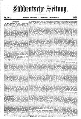 Süddeutsche Zeitung. Morgenblatt (Süddeutsche Zeitung) Mittwoch 11. September 1861