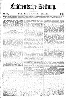 Süddeutsche Zeitung. Morgenblatt (Süddeutsche Zeitung) Samstag 14. September 1861