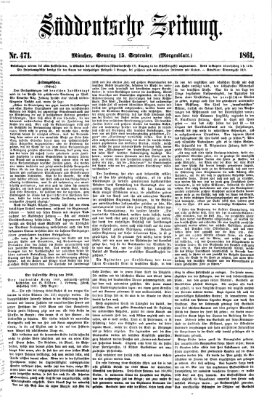 Süddeutsche Zeitung. Morgenblatt (Süddeutsche Zeitung) Sonntag 15. September 1861