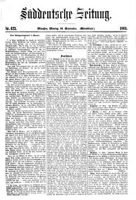 Süddeutsche Zeitung. Morgenblatt (Süddeutsche Zeitung) Montag 16. September 1861