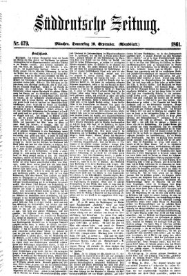 Süddeutsche Zeitung. Morgenblatt (Süddeutsche Zeitung) Donnerstag 19. September 1861