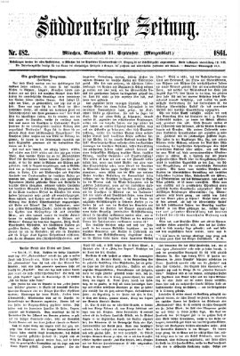 Süddeutsche Zeitung. Morgenblatt (Süddeutsche Zeitung) Samstag 21. September 1861