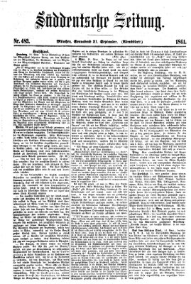 Süddeutsche Zeitung. Morgenblatt (Süddeutsche Zeitung) Samstag 21. September 1861