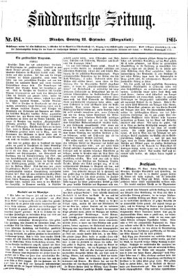 Süddeutsche Zeitung. Morgenblatt (Süddeutsche Zeitung) Sonntag 22. September 1861