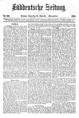 Süddeutsche Zeitung. Morgenblatt (Süddeutsche Zeitung) Donnerstag 26. September 1861