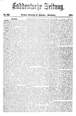 Süddeutsche Zeitung. Morgenblatt (Süddeutsche Zeitung) Donnerstag 26. September 1861