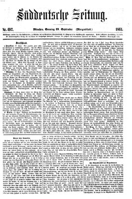 Süddeutsche Zeitung. Morgenblatt (Süddeutsche Zeitung) Sonntag 29. September 1861