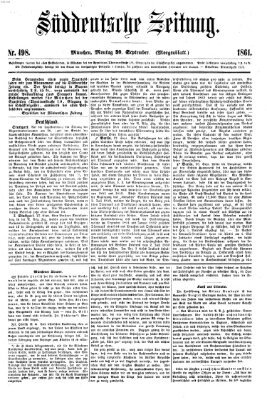 Süddeutsche Zeitung. Morgenblatt (Süddeutsche Zeitung) Montag 30. September 1861