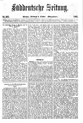 Süddeutsche Zeitung. Morgenblatt (Süddeutsche Zeitung) Mittwoch 2. Oktober 1861