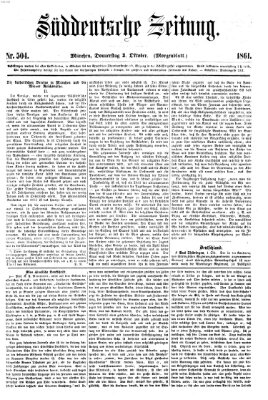 Süddeutsche Zeitung. Morgenblatt (Süddeutsche Zeitung) Donnerstag 3. Oktober 1861